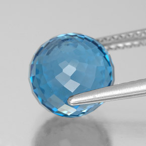 6.55캐럿 천연 블루 토파즈, 구형 / 볼, 8.98 mm, VS