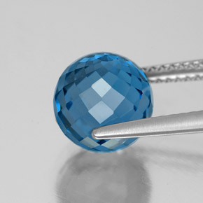 5.52캐럿 천연 런던 블루 황옥, 구 / 공, VVS-VS