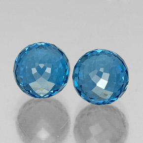 11.06캐럿 천연 스위스 블루 토파즈, 구형 / 볼, 8.56 mm, VVS-VS