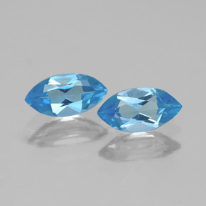 캐럿 천연 스위스 블루 토파즈 보석, 마퀴즈, 6.9×3.6 mm, VVS-VS