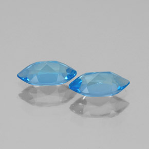 캐럿 천연 스위스 블루 토파즈 보석, 마퀴즈, 6.9×3.6 mm, VVS-VS
