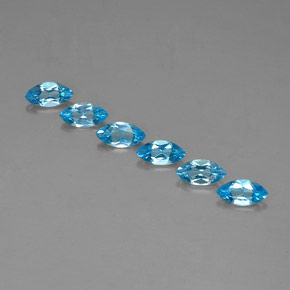 캐럿 천연 스위스 블루 토파즈 보석, 마퀴즈, 7.2×3.6 mm, VVS-VS
