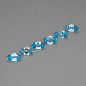 캐럿 천연 스위스 블루 토파즈 보석, 마퀴즈, 7.2×3.6 mm, VVS-VS
