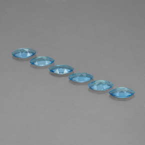 캐럿 천연 스위스 블루 토파즈 보석, 마퀴즈, 7.2×3.6 mm, VVS-VS