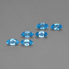 캐럿 천연 스위스 블루 토파즈 보석, 마퀴즈, 7.2×3.6 mm, VVS