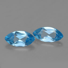 캐럿 천연 스위스 블루 토파즈 보석, 마퀴즈, 7×3.6 mm, VVS-VS