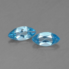 캐럿 천연 스위스 블루 토파즈 보석, 마퀴즈, 7.1×3.5 mm, VVS-VS