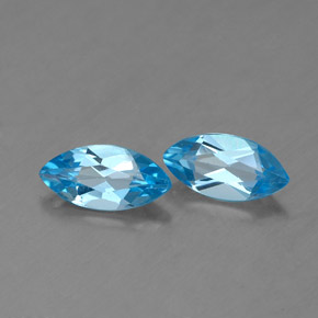 캐럿 천연 스위스 블루 토파즈 보석, 마퀴즈, 7.1×3.5 mm, VVS-VS