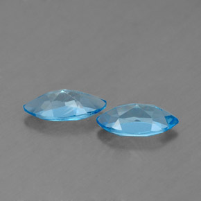 캐럿 천연 스위스 블루 토파즈 보석, 마퀴즈, 7.1×3.5 mm, VVS-VS