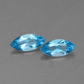캐럿 천연 스위스 블루 토파즈 보석, 마퀴즈, 7×3.5 mm, VVS-VS