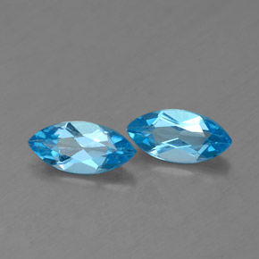 캐럿 천연 스위스 블루 토파즈 보석, 마퀴즈, 7×3.5 mm, VVS-VS
