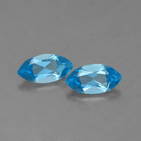 캐럿 천연 스위스 블루 토파즈 보석, 마퀴즈, 6.8×3.5 mm, VVS-VS