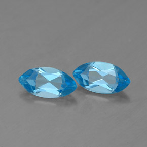 캐럿 천연 스위스 블루 토파즈 보석, 마퀴즈, 6.8×3.5 mm, VVS-VS