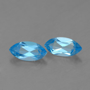 캐럿 천연 스위스 블루 토파즈 보석, 마퀴즈, 7.1×3.5 mm, VS