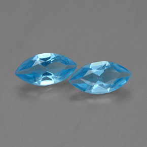 캐럿 천연 스위스 블루 토파즈 보석, 마퀴즈, 7.2×3.7 mm, VVS-VS