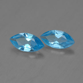 캐럿 천연 스위스 블루 토파즈 보석, 마퀴즈, 7.2×3.7 mm, VVS-VS