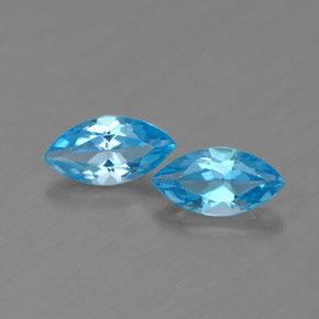 캐럿 천연 스위스 블루 토파즈 보석, 마퀴즈, 6.9×3.6 mm, VVS-VS