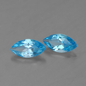 캐럿 천연 스위스 블루 토파즈 보석, 마퀴즈, 6.9×3.6 mm, VVS-VS