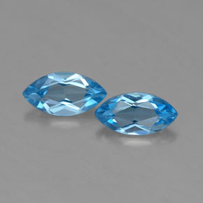 캐럿 천연 스위스 블루 토파즈 보석, 마퀴즈, 6.9×3.5 mm, VVS-VS