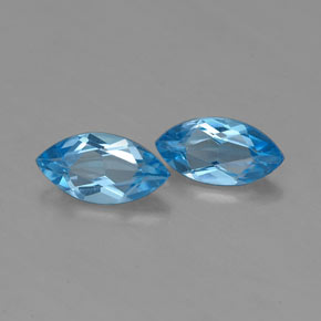 캐럿 천연 스위스 블루 토파즈 보석, 마퀴즈, 6.9×3.5 mm, VVS-VS