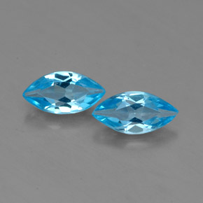 캐럿 천연 스위스 블루 토파즈 보석, 마퀴즈, 7.2×3.6 mm, VVS