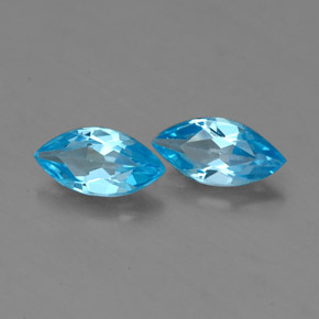 캐럿 천연 스위스 블루 토파즈 보석, 마퀴즈, 7.2×3.6 mm, VVS