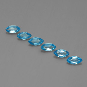 2.43캐럿 천연 스위스 블루 토파즈 보석, 마퀴즈, 7.1×3.6 mm, VVS-VS