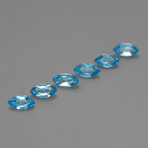 2.43캐럿 천연 스위스 블루 토파즈 보석, 마퀴즈, 7.1×3.6 mm, VVS-VS