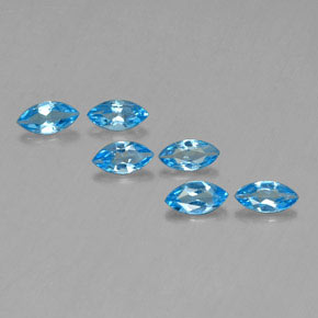2.55캐럿 천연 스위스 블루 토파즈 보석, 마퀴즈, 7.1×3.6 mm, VVS-VS