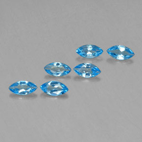 2.55캐럿 천연 스위스 블루 토파즈 보석, 마퀴즈, 7.1×3.6 mm, VVS-VS