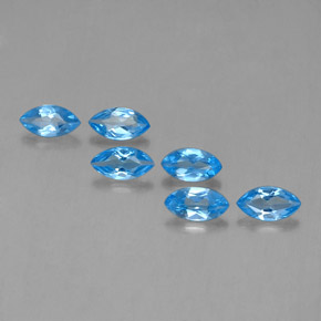 2.69캐럿 천연 스위스 블루 토파즈 보석, 마퀴즈, 7×3.7 mm, VVS-VS