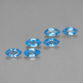 2.69캐럿 천연 스위스 블루 토파즈 보석, 마퀴즈, 7×3.7 mm, VVS-VS