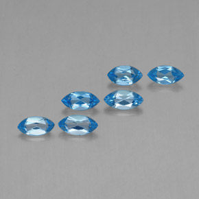 2.55캐럿 천연 스위스 블루 토파즈 보석, 마퀴즈, 6.8×3.5 mm, VVS-VS