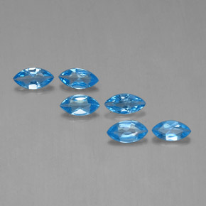 2.63캐럿 천연 스위스 블루 토파즈 보석, 마퀴즈, 7×3.7 mm, VVS-VS