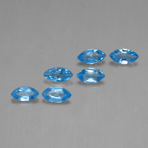 2.63캐럿 천연 스위스 블루 토파즈 보석, 마퀴즈, 7×3.7 mm, VVS-VS