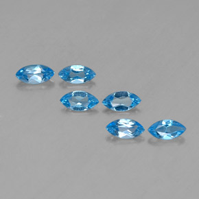 2.76캐럿 천연 스위스 블루 토파즈 보석, 마퀴즈, 6×3.6 mm, VVS-VS