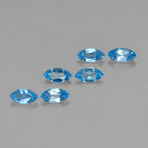 2.76캐럿 천연 스위스 블루 토파즈 보석, 마퀴즈, 6×3.6 mm, VVS-VS