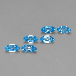캐럿 천연 스위스 블루 토파즈 보석, 마퀴즈, 7.1×3.7 mm, VVS-VS
