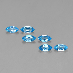 캐럿 천연 스위스 블루 토파즈 보석, 마퀴즈, 7×3.5 mm, VVS-VS