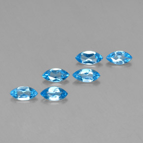 캐럿 천연 스위스 블루 토파즈 보석, 마퀴즈, 7×3.5 mm, VVS-VS