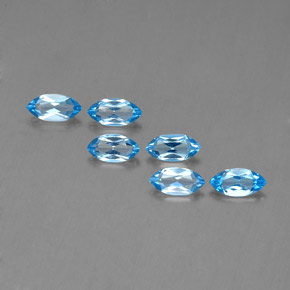 2.40캐럿 천연 스위스 블루 토파즈 보석, 마퀴즈, 7×3.5 mm, VVS-VS