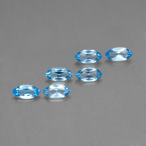 2.40캐럿 천연 스위스 블루 토파즈 보석, 마퀴즈, 7×3.5 mm, VVS-VS
