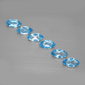 2.32캐럿 천연 스위스 블루 토파즈 보석, 마퀴즈, 7×3.6 mm, VVS-VS