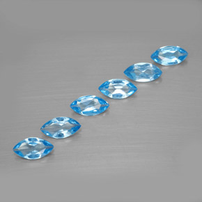 2.32캐럿 천연 스위스 블루 토파즈 보석, 마퀴즈, 7×3.6 mm, VVS-VS