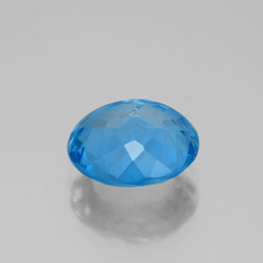 2.96캐럿 천연 스위스 블루 토파즈, 라운드 컷, 9.10 mm, VVS-VS