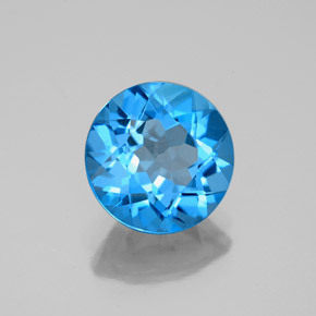 2.93캐럿 천연 스위스 블루 토파즈, 라운드 컷, 8.96 mm, VVS