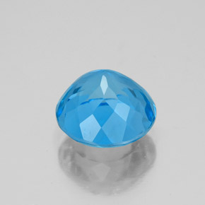 3.80캐럿 천연 스위스 블루 토파즈, 라운드 컷, 9.07 mm, VVS