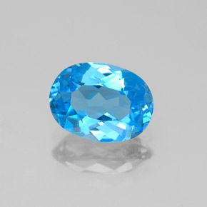 1.40캐럿 천연 스위스 블루 토파즈, 타원형 컷, 8×6 mm, VVS-VS