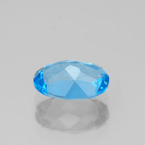 1.40캐럿 천연 스위스 블루 토파즈, 타원형 컷, 8×6 mm, VVS-VS