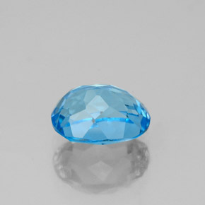 1.82캐럿 천연 스위스 블루 토파즈, 타원형 컷, 8×6.1 mm, VS-SI
